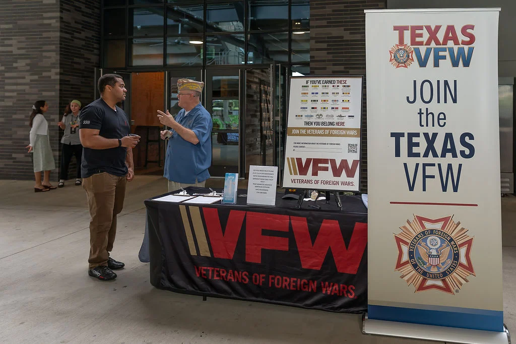 Tabling at Heroes by Day featuring Veterans of Foreign Wars. 